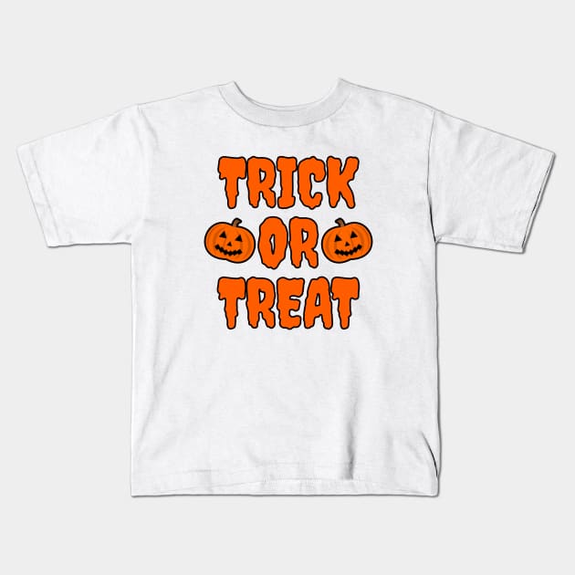 Trick Or Treat Kids T-Shirt by LunaMay